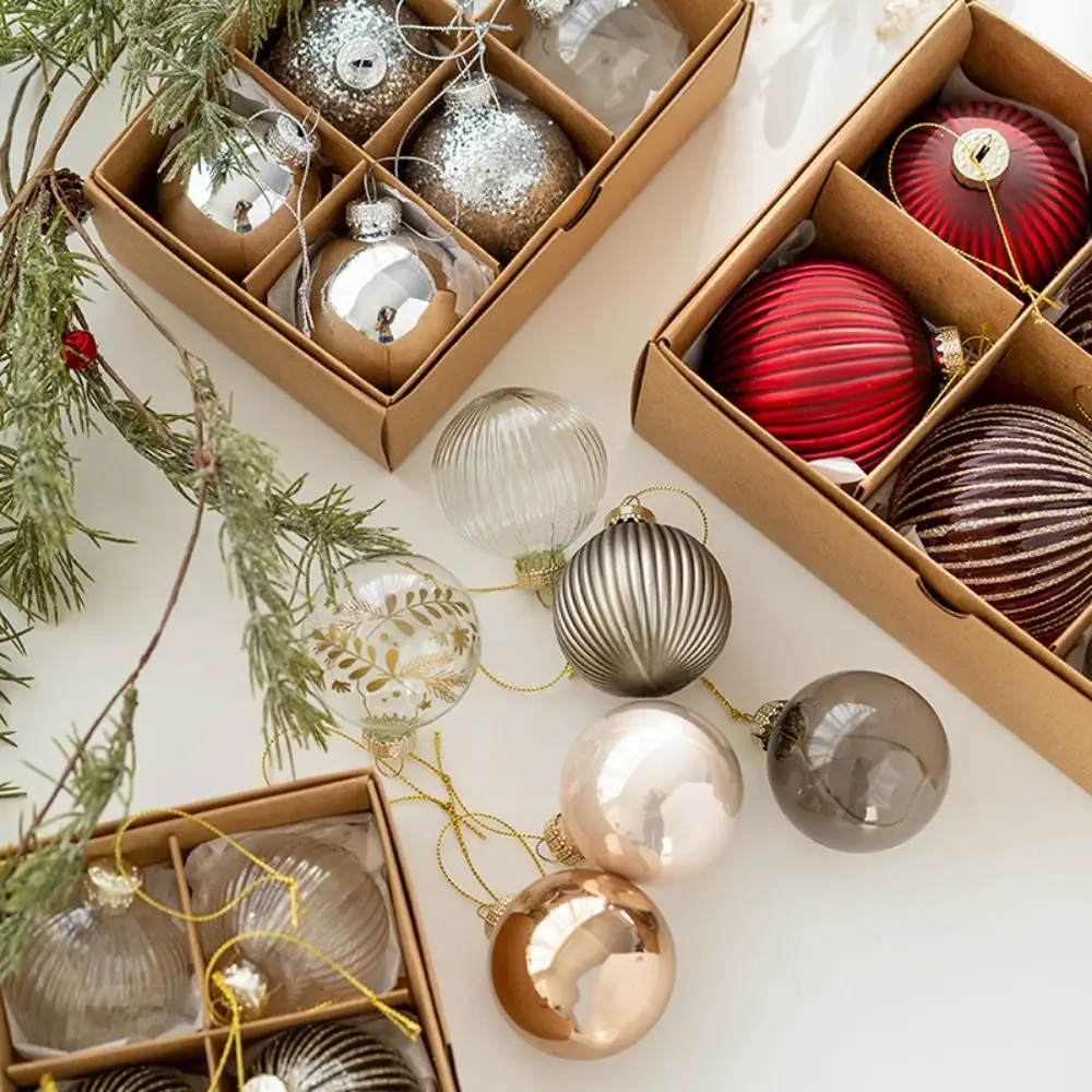 6pcs Crafts Glass Christmas Ball set 6cm Delicate Christmas Tree Pendant Painted Creative Hanging Ornament New Year - view 3