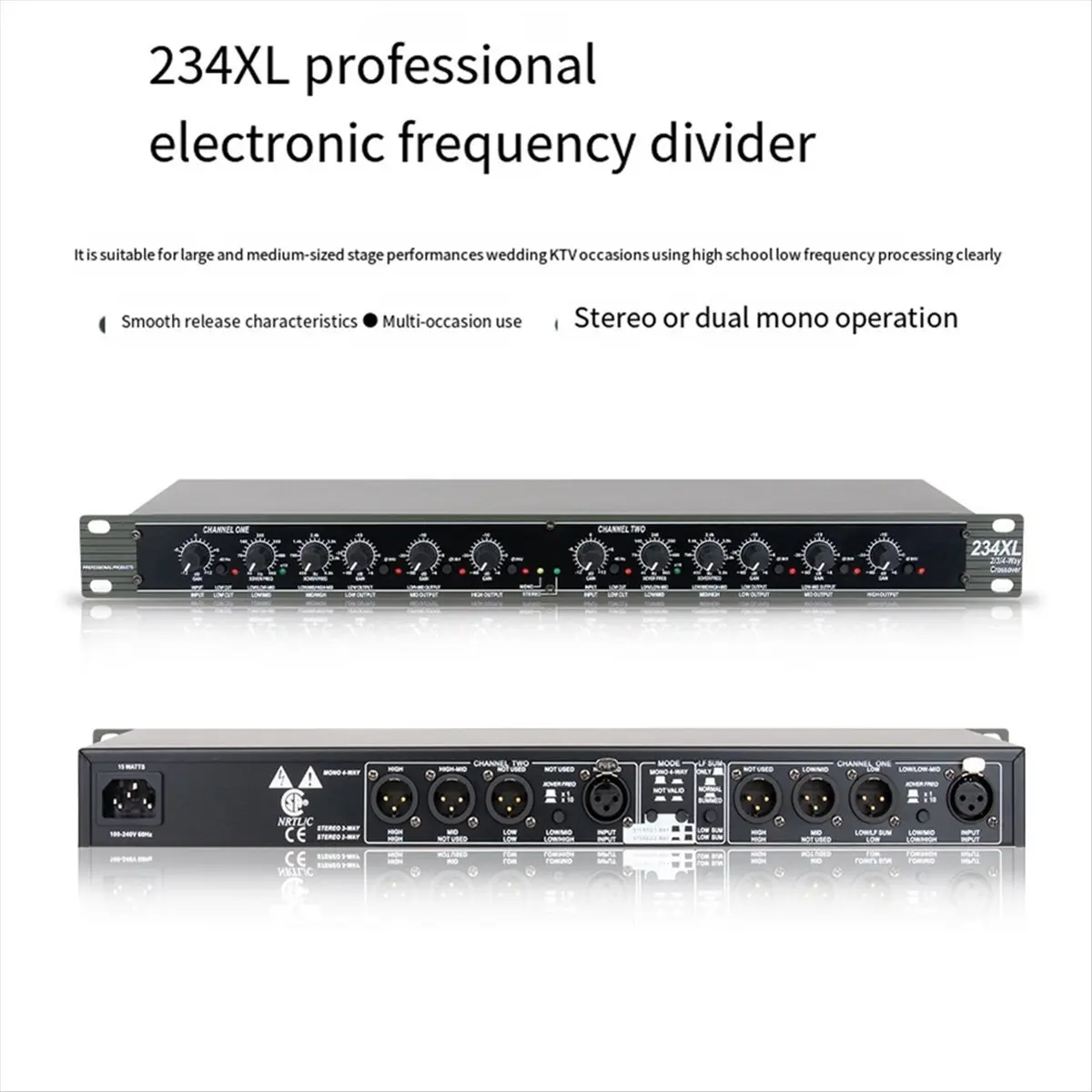 Y69A 234XL Stage Crossover Professional Bass 2 Crossover 3 Crossover 4 Crossover Electronic Audio Crossover US Plug