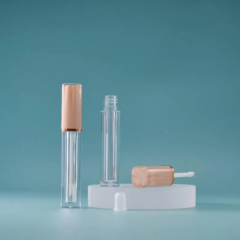 1 pz Vuoto 4 ml Trasparente Lipgloss Tubi Con Pennello Rotondo Cosmetico Lipgloss Tubo Trasparente Balsamo per le labbra Riutilizzabile Bottiglia Riutilizzabile