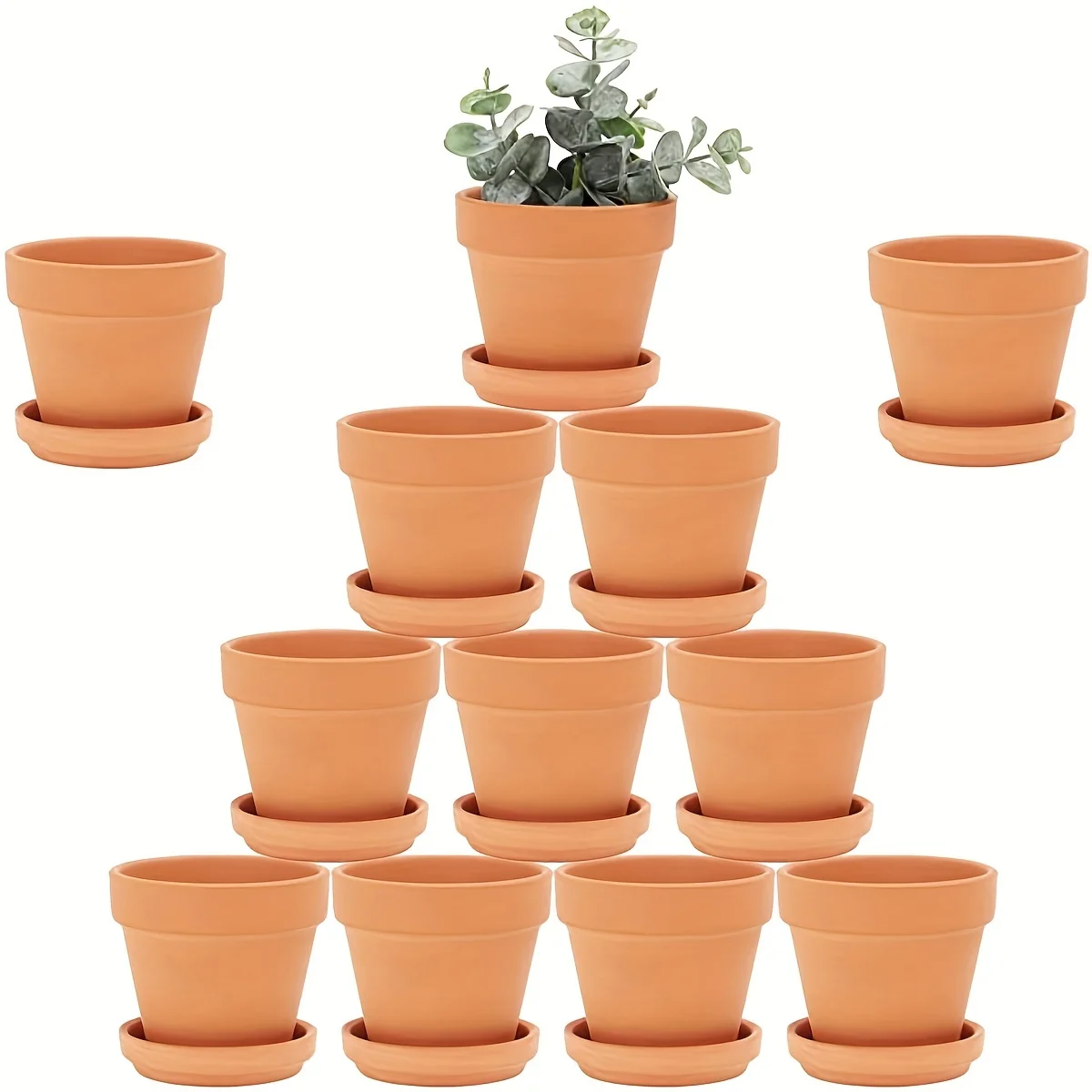 

12pcs Terracotta Pots, Terracotta Pots For Plants Succulent Cactus With Drainage For Indoor, Outdoor, Office Decoration