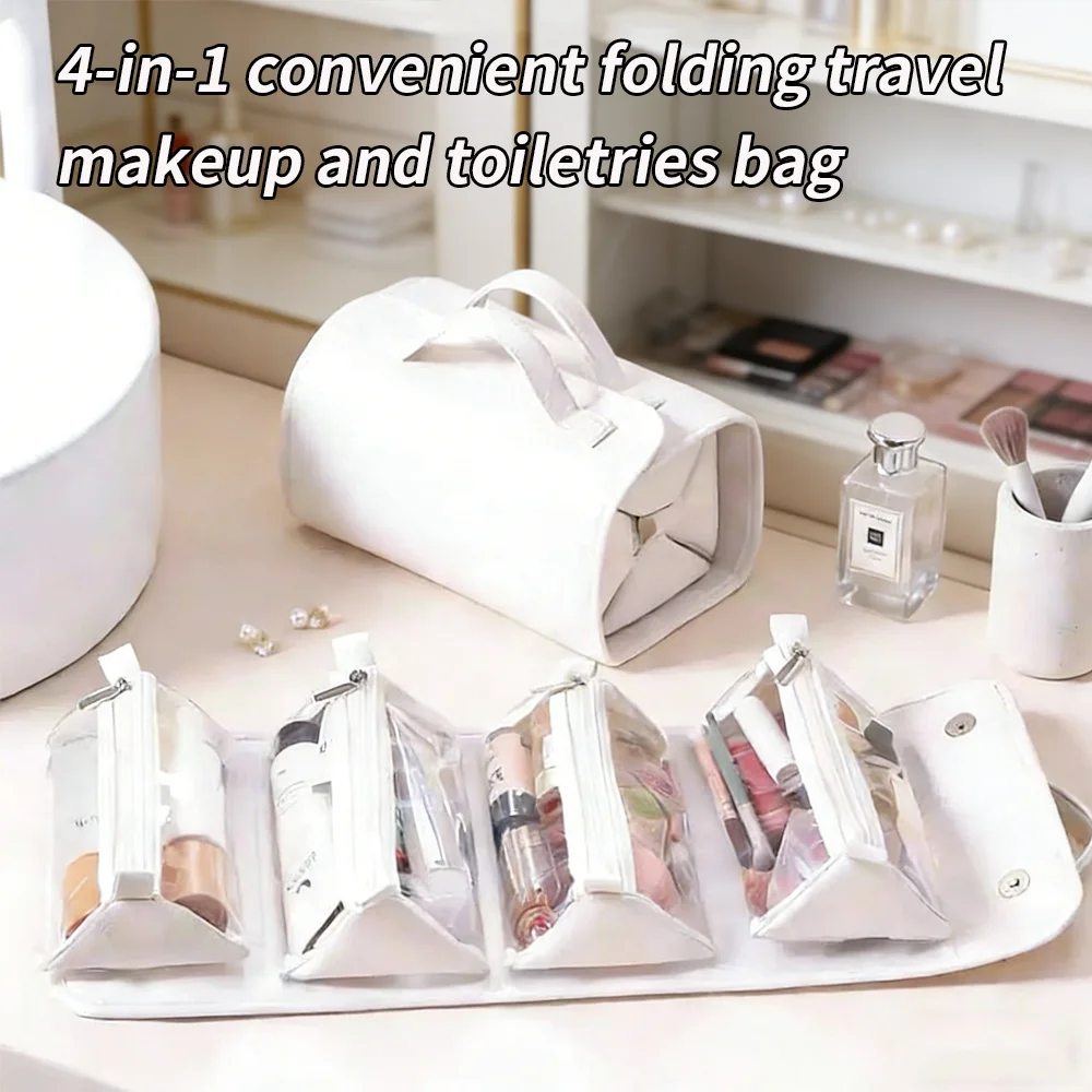

Сумка-органайзер для туалетных принадлежностей 4-в-1, съемная, складная, для путешествий, легкая, водонепроницаемая