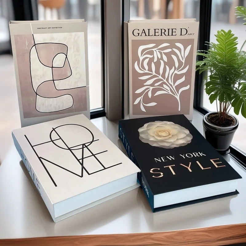 Monet Luxury Fake Books Interior Decoration Open Decorative Books Storage Box Bauhaus Boho Ornaments Coffee Table Shelf Decor