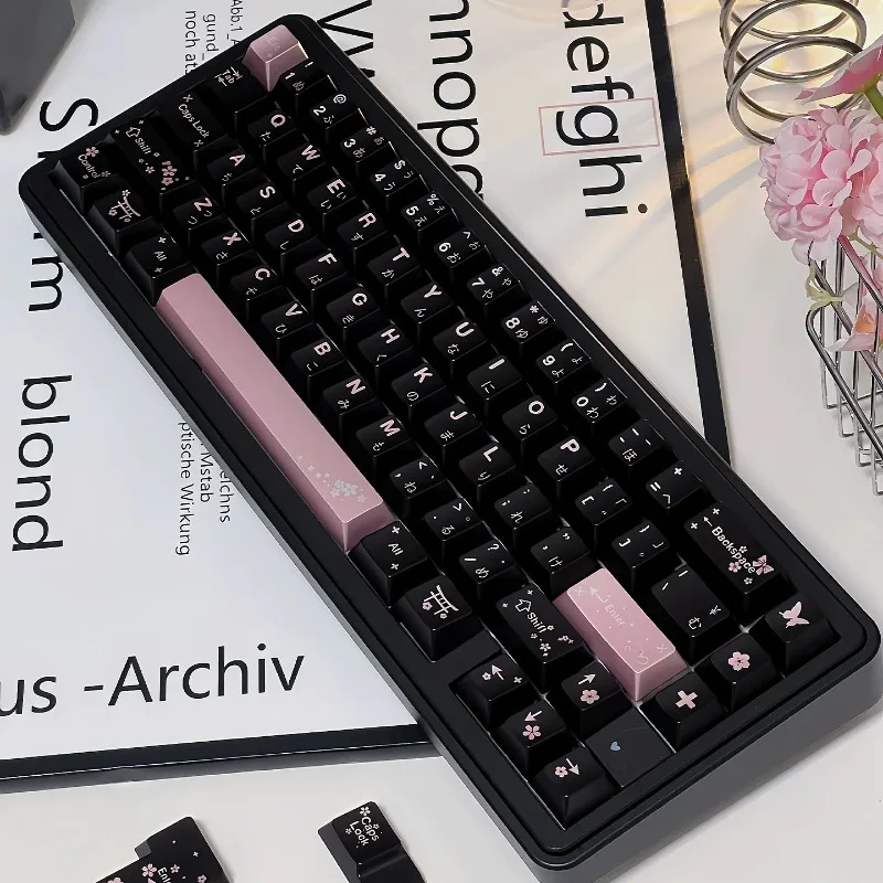 Spring in Full Bloom Theme Keycaps Set Customized Cherry Profile PBT Keyboard Caps for Mechanical Keyboard Creative Accessories