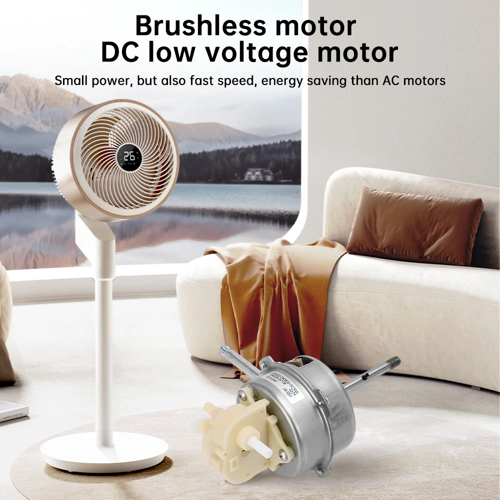 DC9-28V Bürstenloser Motor 28W 1450 U/min Schwenkkopf-Lüftermotor Geräuscharm Doppellager Tischventilator Wandmontierter Lüftermotor – Detail 6
