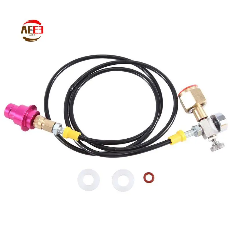AEE3-Soda Adapter Hose With 2000Psi Pressure Gauge For DUO/TERRA/ART Quick Connect To Larger CO2 Bottles, Carbonated Bottle