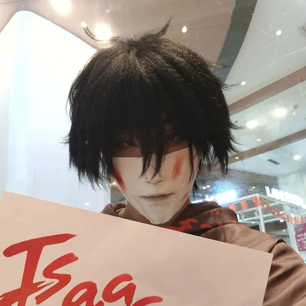 หน้ากากคอสเพลย์อนิเมะ แองเจิลออฟเดธ ไอแซค ฟอสเตอร์ หน้ากากซัคทำมือ ครึ่งหน้า แบบผ้าพัน หน้ากากสยองขวัญ หมวกผี สำหรับฮาโลวีน