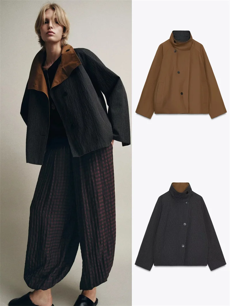 Abbigliamento fronte-retro ort Sle Commuter Faion Design semplice Autunno Cappotto da donna nuovo Colletto Jaet Chiusura a bottone singolo