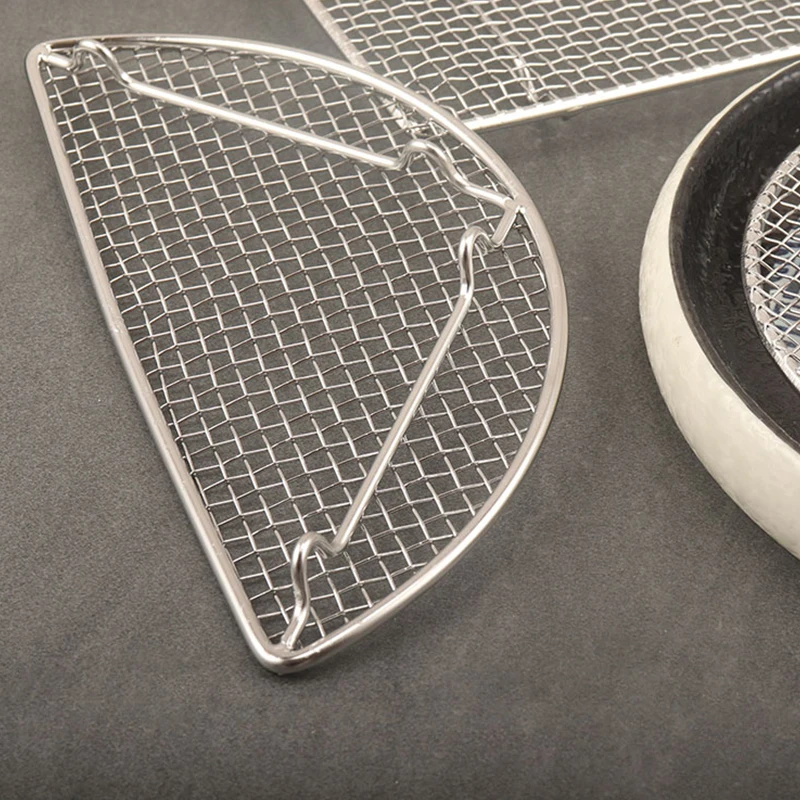 شواية يابانية من الفولاذ المقاوم للصدأ مستطيلة شبه دائرية فرايد تيمبورا رف شبكي مقلي شرائح لحم الخنزير رف تبريد للخبز #5