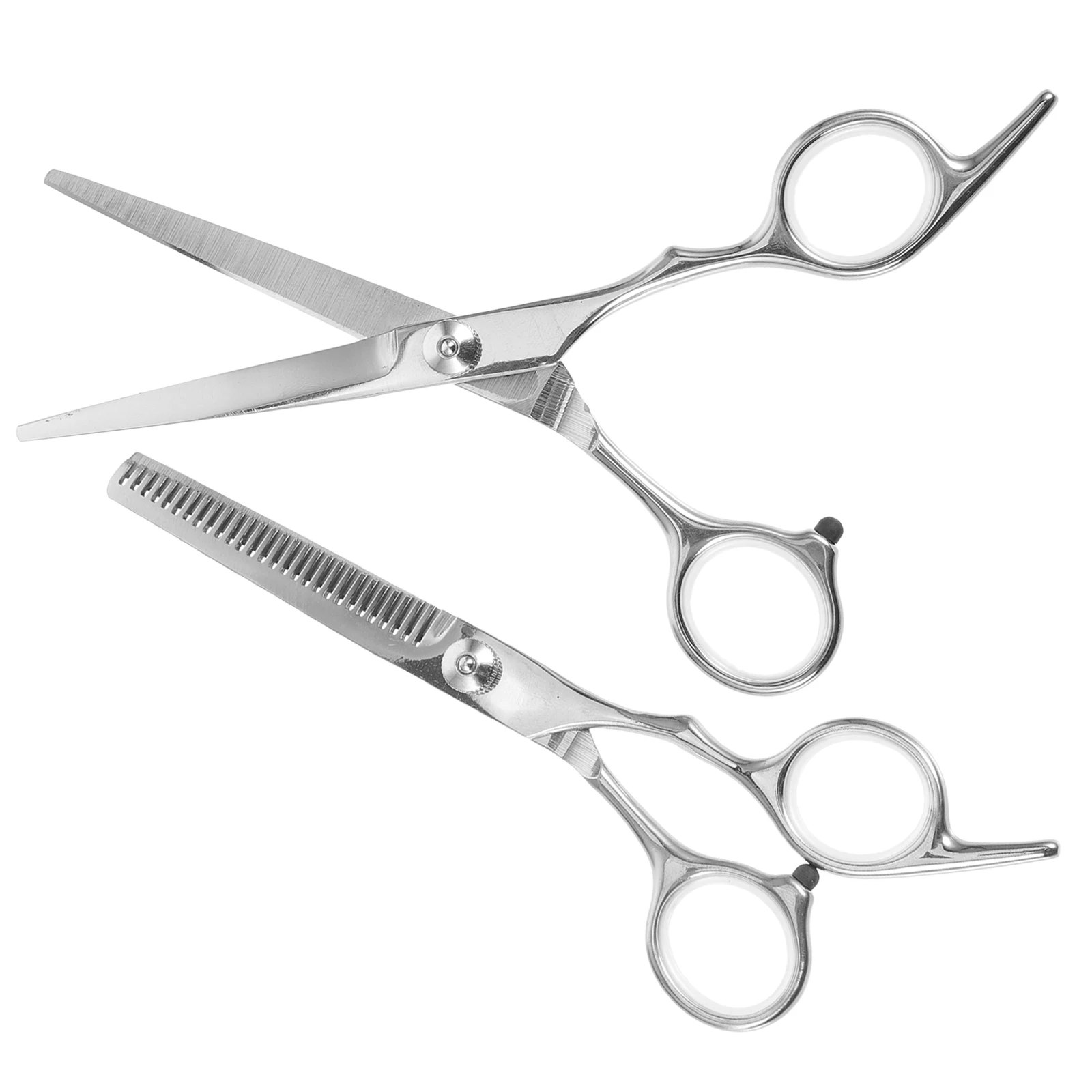 2 قطعة مقص تصفيف الشعر المهنية الفولاذ المقاوم للصدأ قص الشعر مقصات تحفيف مقص حلاّق صالون المنزل