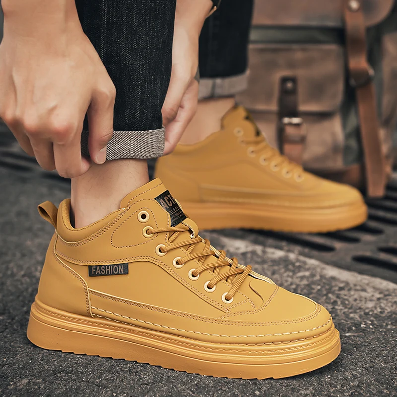 2025 Viral Men's Fashion Sneakers - Chunky Sole Hong Kong Style Height Boost Breathable Comfortable Daily Commute