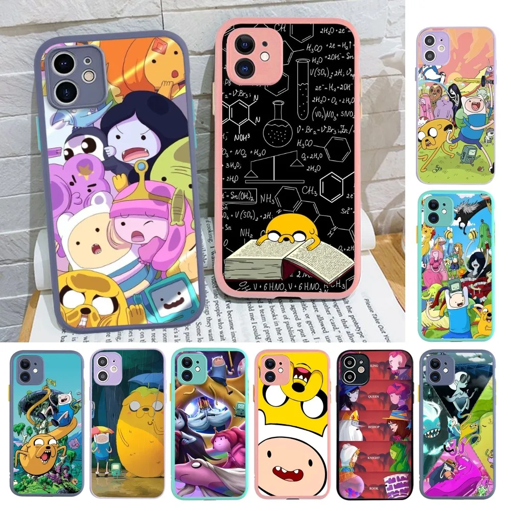 

Cartoon A-Adventures T-Times Phone Case For IPhone 14 X XR XS 7 8 Plus 11 12 13 Pro MAX 13mini Matte Shockproof Case