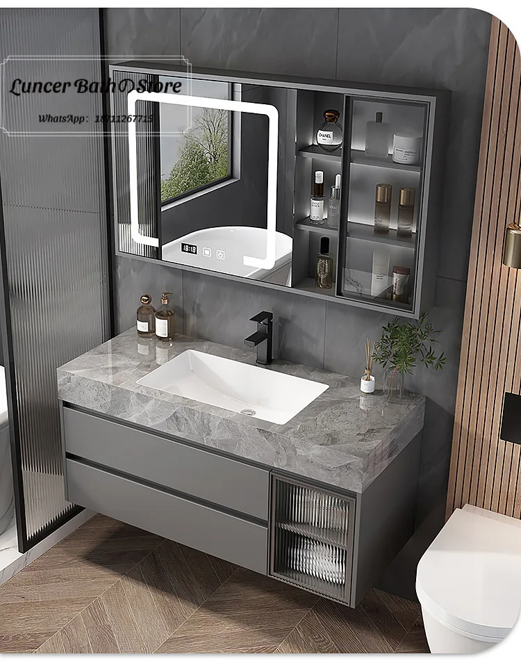 Rock slab seamless ceramic all-in-one basin bathroom cabinet combination bathroom washbasin washbasin washbasin suit