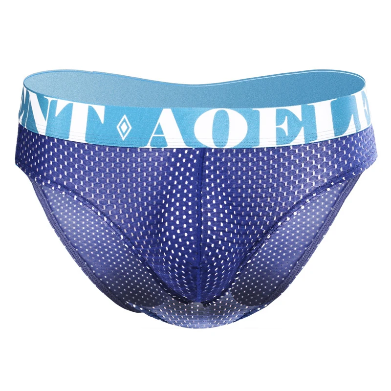 Intimo da uomo Slip estivi sottili in seta di ghiaccio Pantaloncini traspiranti in rete a vita media Sport taglie forti