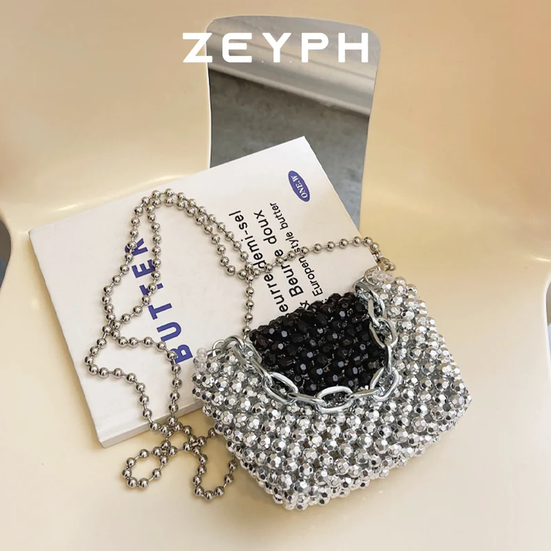 

Zeyph Grey And Black Unique Panelled Chain Bag Medium Women s Four Season Shoulder Bag Small Purse Crossbody Bag