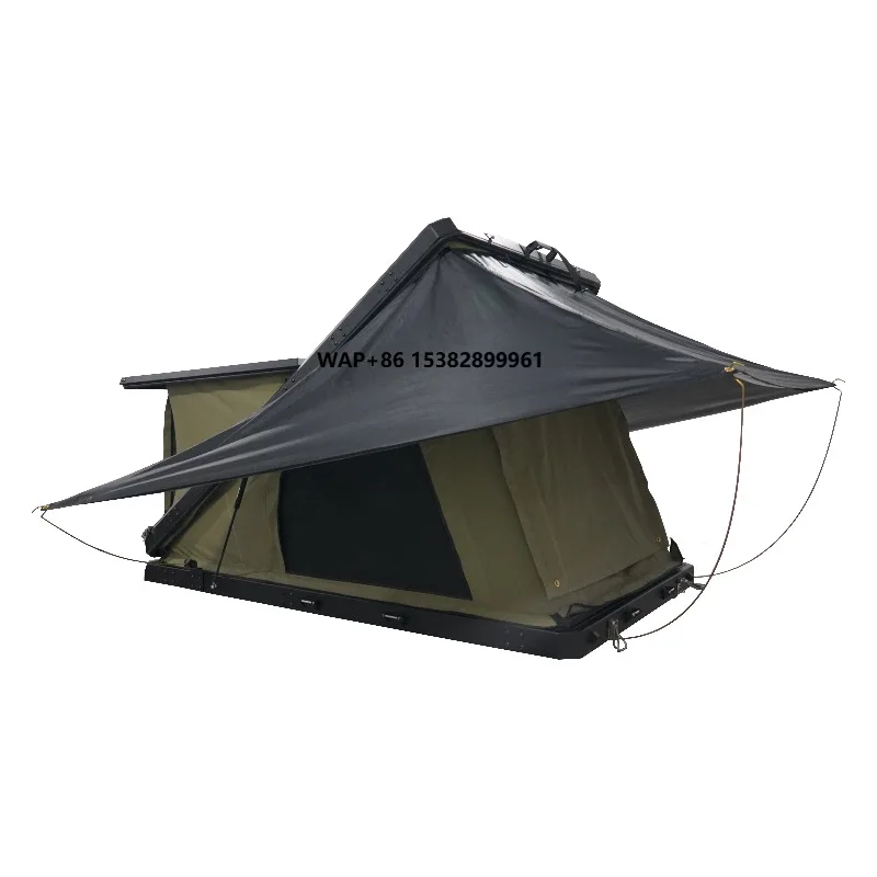 New 2 3 4 Person Automatic Z-Shape Canvas Roof Top Tent Waterproof Hard Shell for Camping SUV Car Rooftop Aluminium Roof