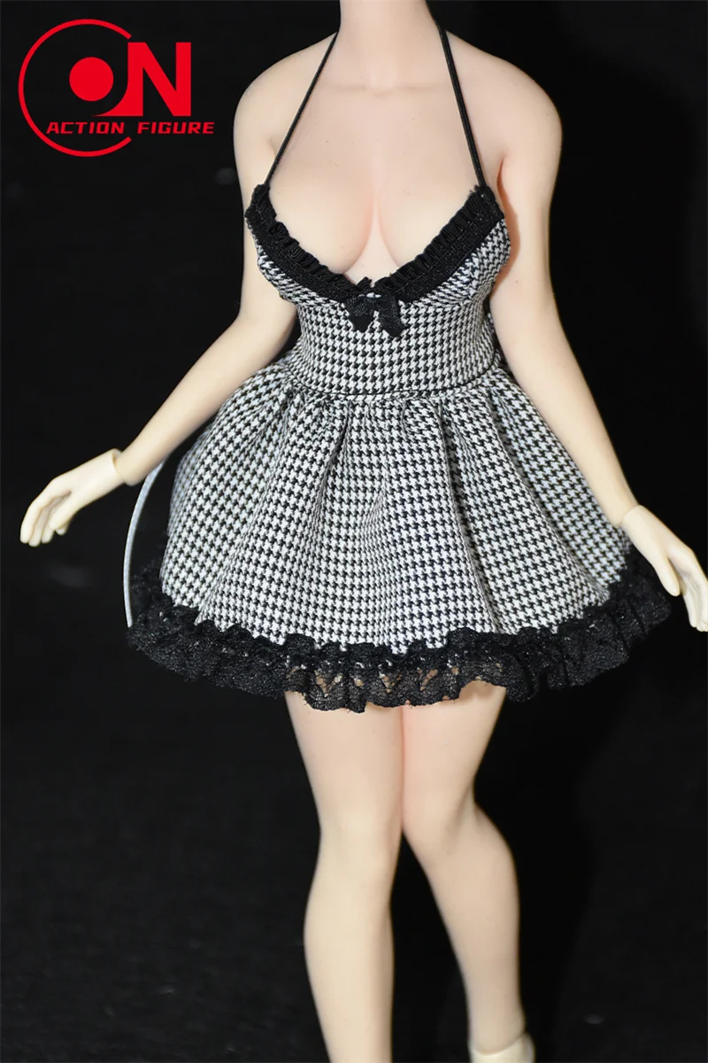 1/6 Vrouwelijke Soldaat Sexy Laag Uitgesneden Gebloemde Kanten Pluizige Rok Zomer Sling Rugloze Jurk Voor 12 "Action Figure Body