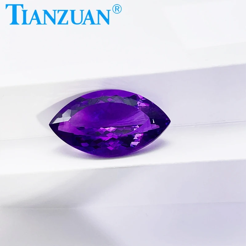 33.75ct Natural Amethyst Vivid Purple Color Marquise Shape Brilliant Cut Loose Gem Stone with GRC Certified