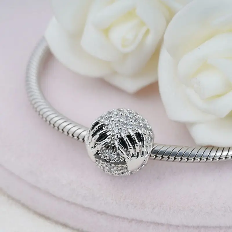 Nuovo 925 Sterling argenting Skull Spider Apple Charm of ley 925 catena in rilievo Fit braccialetto Pandora originale gioielli da donna fai da te