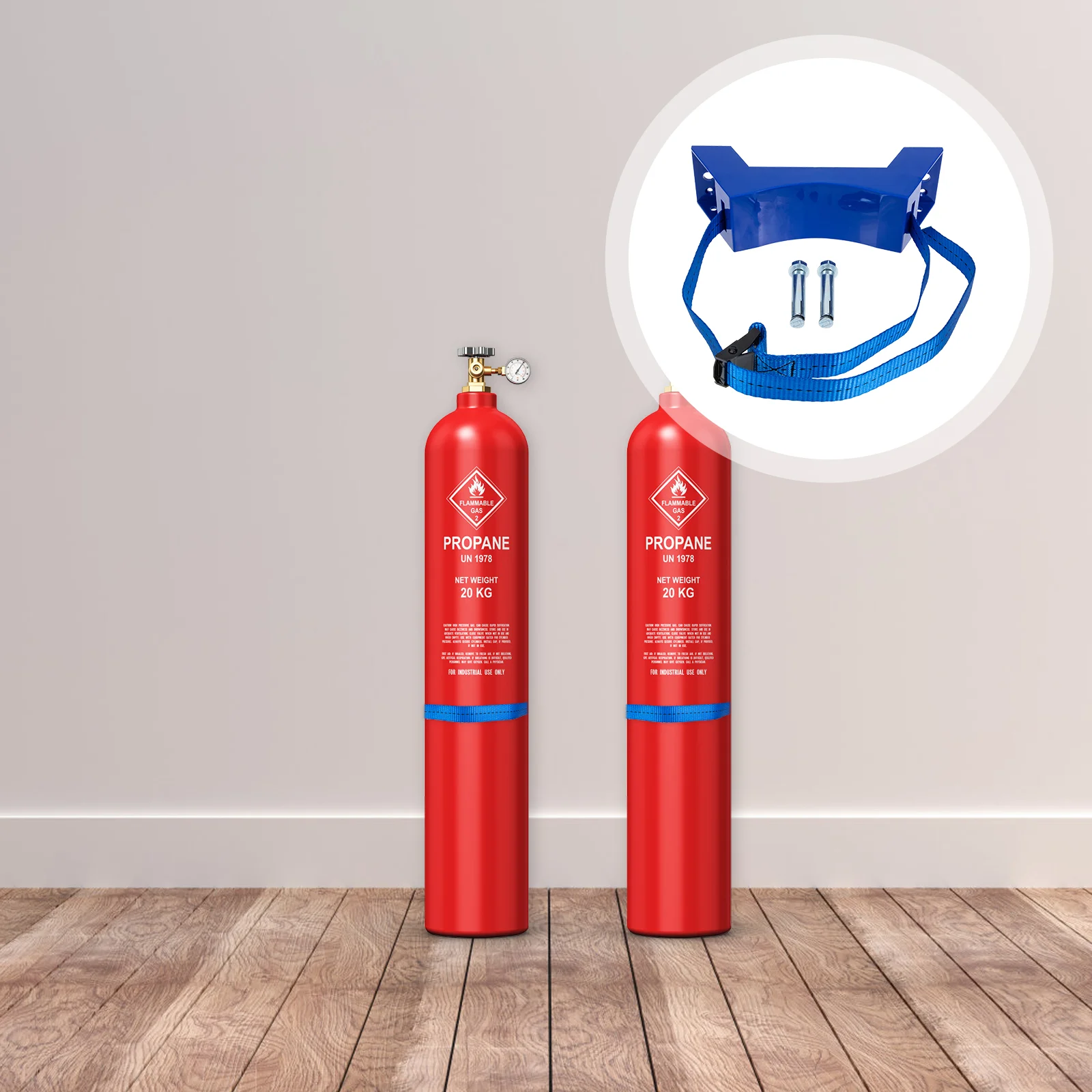

Wall-mounted Gas Cylinder Holder Bracket Nitrogen Tank Propane Fire Extinguisher