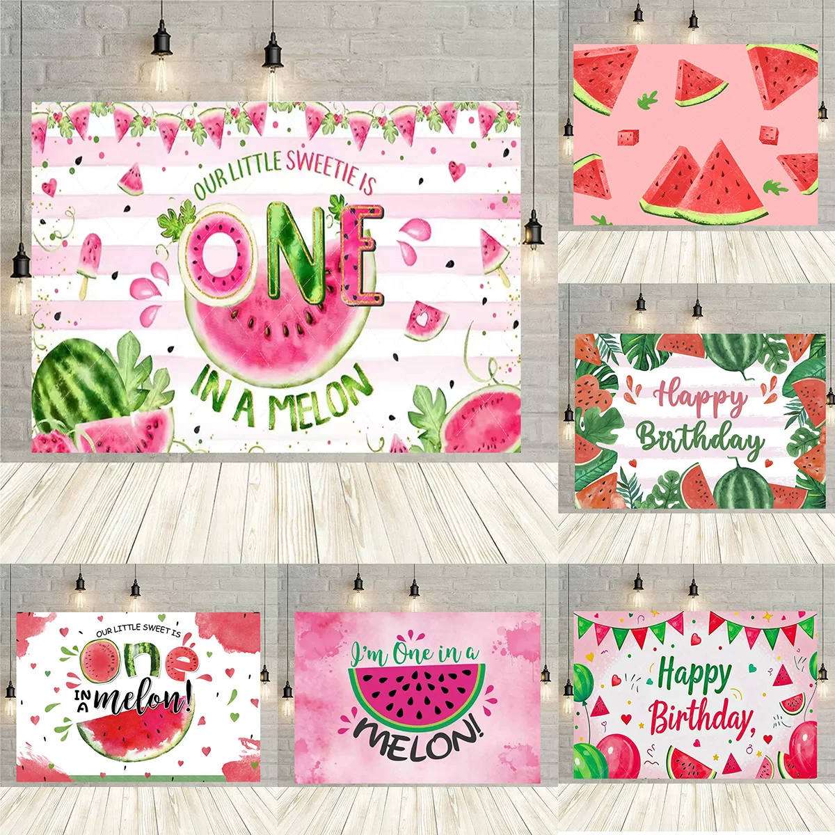

Summer Watermelon Theme My First Birthday Party Backdrop Tropical Fruit Watermelon Decor Banner Baby Baptism Party Supplies
