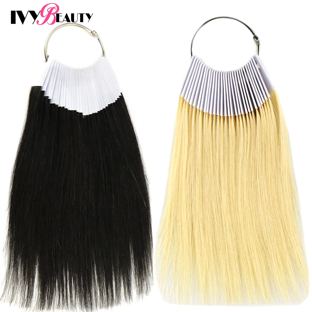 100% Virgin Human Hair Color Rings 30Pcs/Set Testing Fashion Colors For Human Hair Extensions And Salon Hair Dyeing Sample