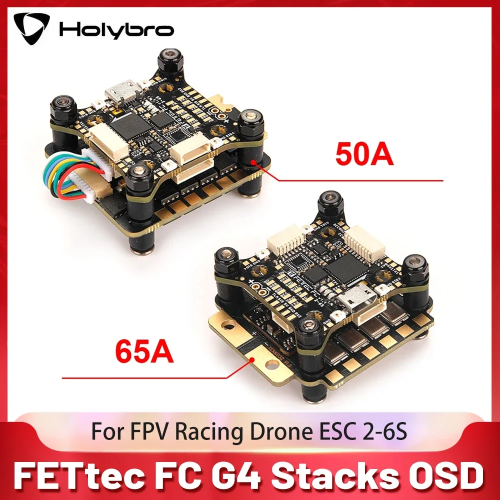 

Holybro FETtec FC G4 KISS V1.7 Flight Controller Stacks Built-in Holybro Tekko32 4 in 1 50A /Metal 65A ESC for RC FPV Drone