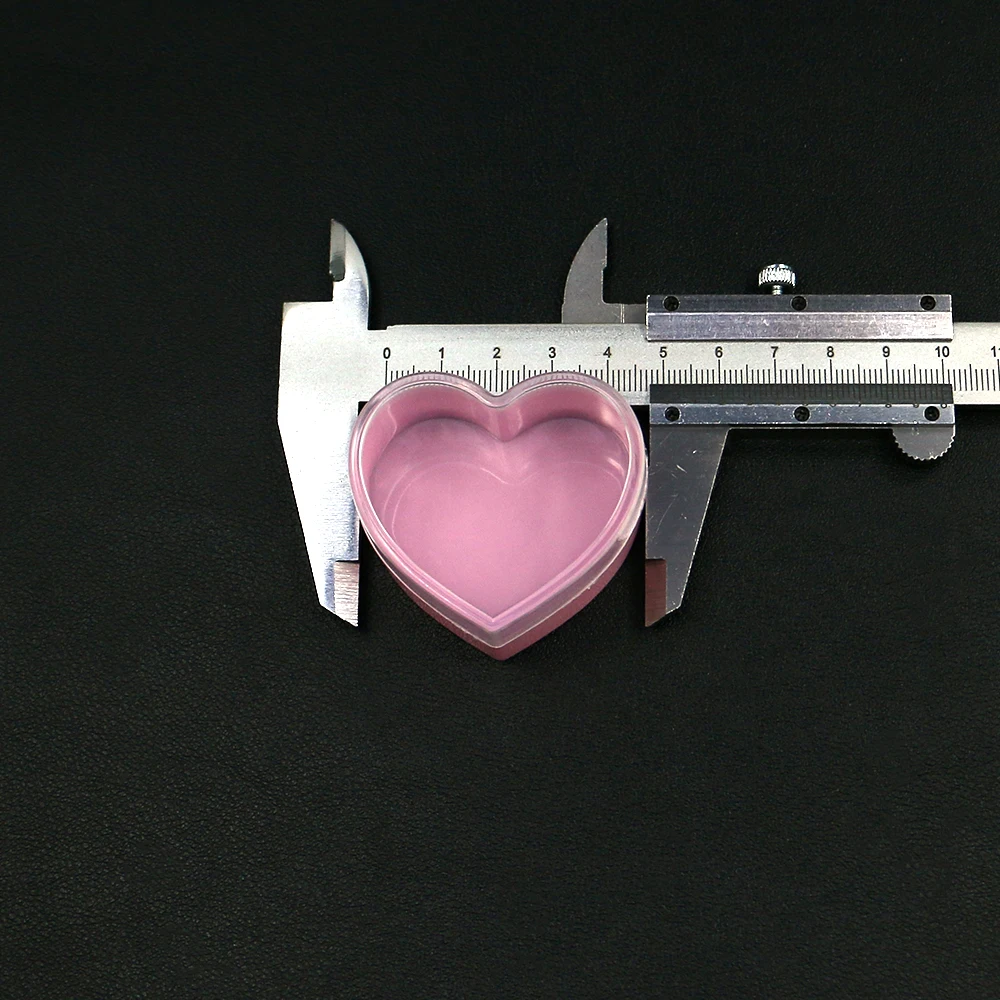 

Heart-Shaped Pink Base with Transparent Lid Design Jewelry Packaging Boxes Handmade Small Bead Accessories Storage Tools 45x50mm