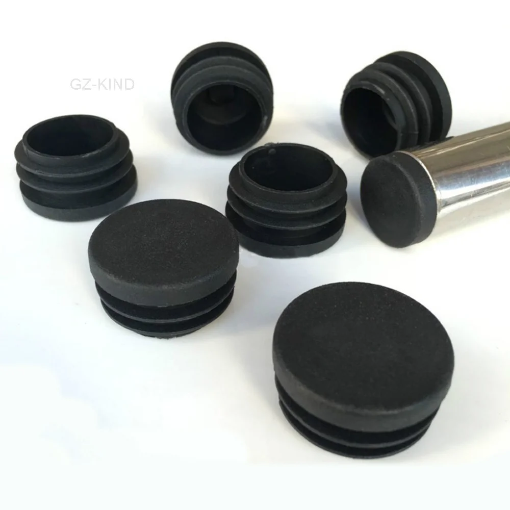 2/4/8 pcs Round Plastic Black Caps Pipe Caps Tube Inserts Bung 12mm 14 16,100mm