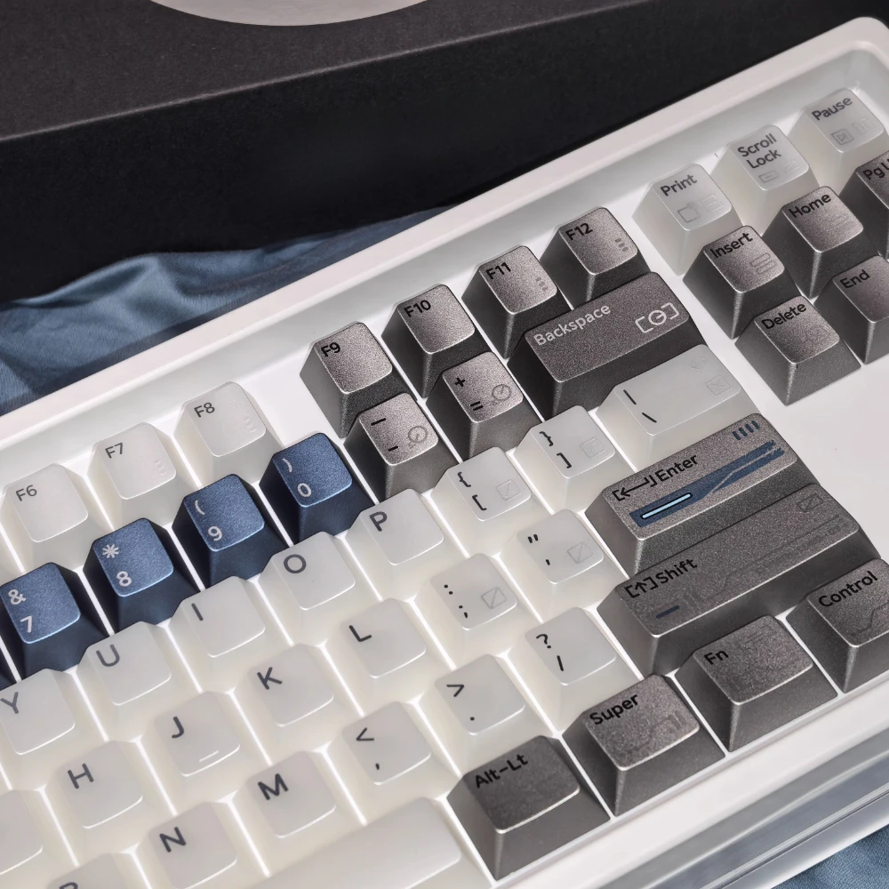 178 Keys Overload Theme Keycap Cherry Profile PBT+PC Metallic Texture Misty Transparent Keycaps for Gaming Mechanical Keyboard