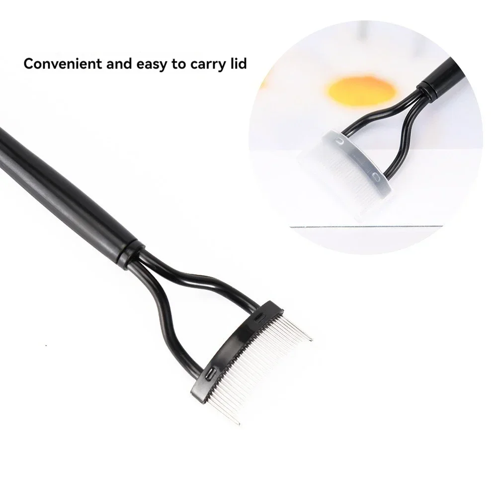 折りたたみ式まつげブラシコームマスカラカールまつげセパレーター金属ステンレス歯ストレートまつげカーラー美容メイクツール