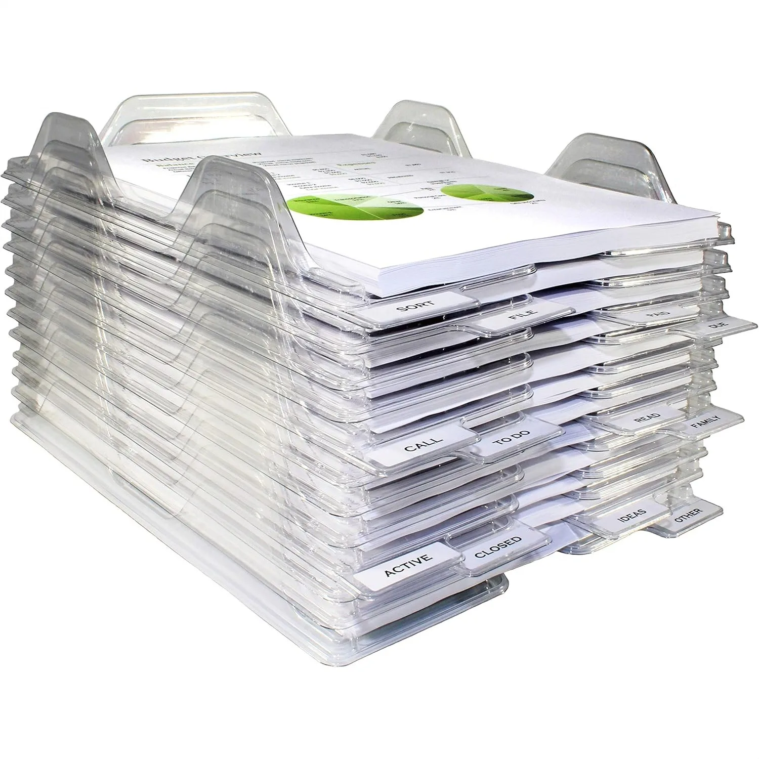

Stackable File Organizers for Desk, Letter Size, 48 Pack - Portable Document Trays
