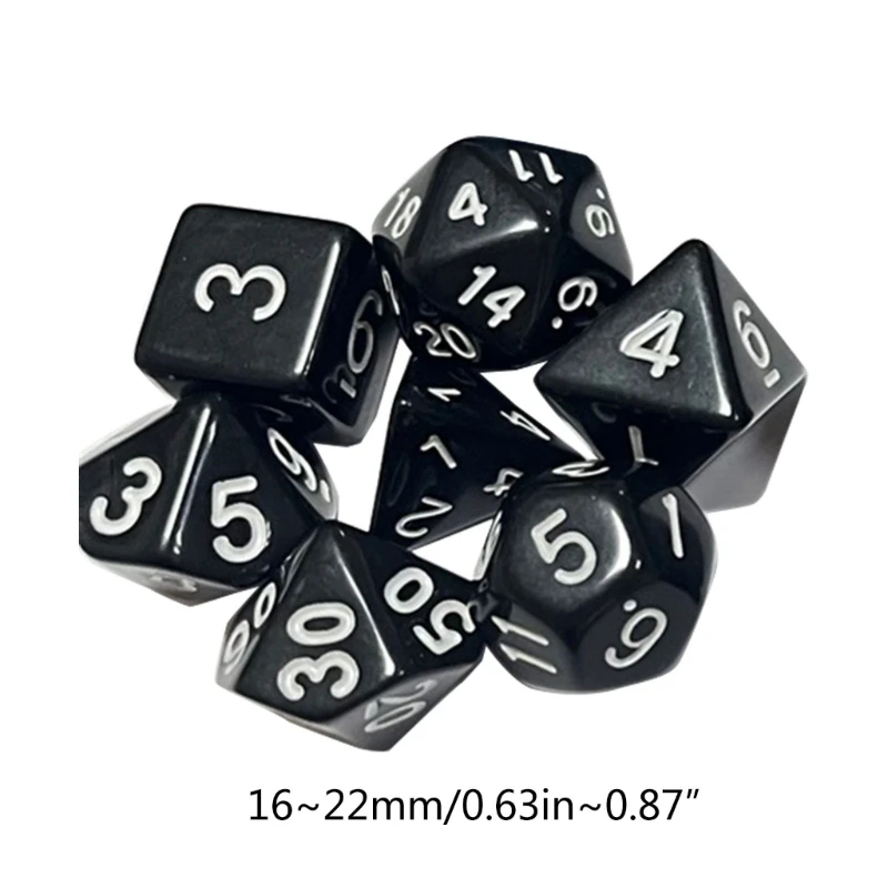 Sharp-Edge D&D-Dice Set, DND-Handgemaakte 7-delige Die voor DND-Dungeons-Dragon-Game D5QD