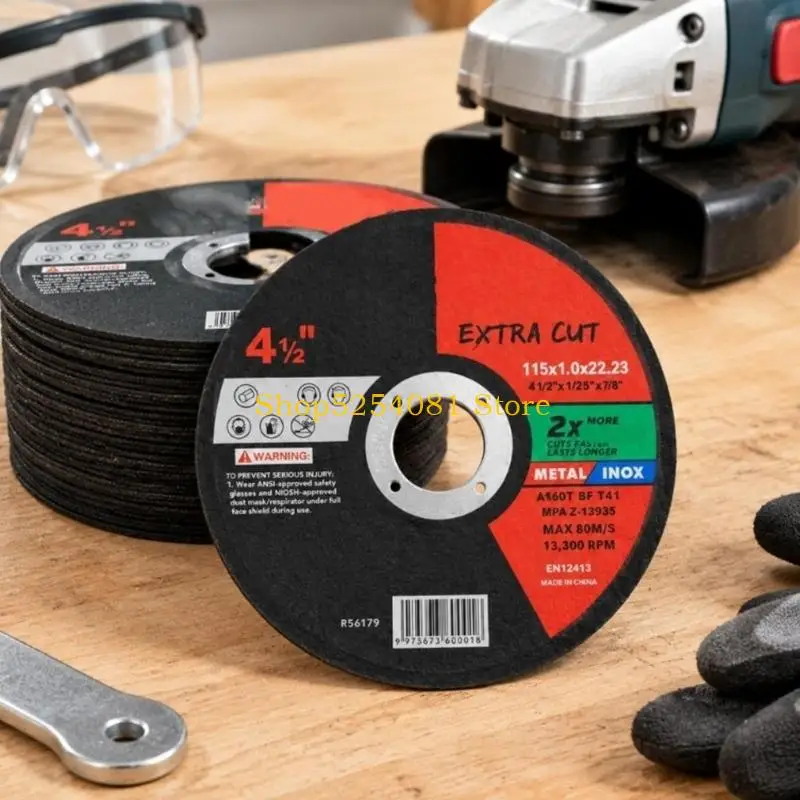 AXYC 115mm/125mm/180mm/230mm Metal Cutting Wheel with Two Fiberglass Reinforcement Layers for Working on Steel Tubing and