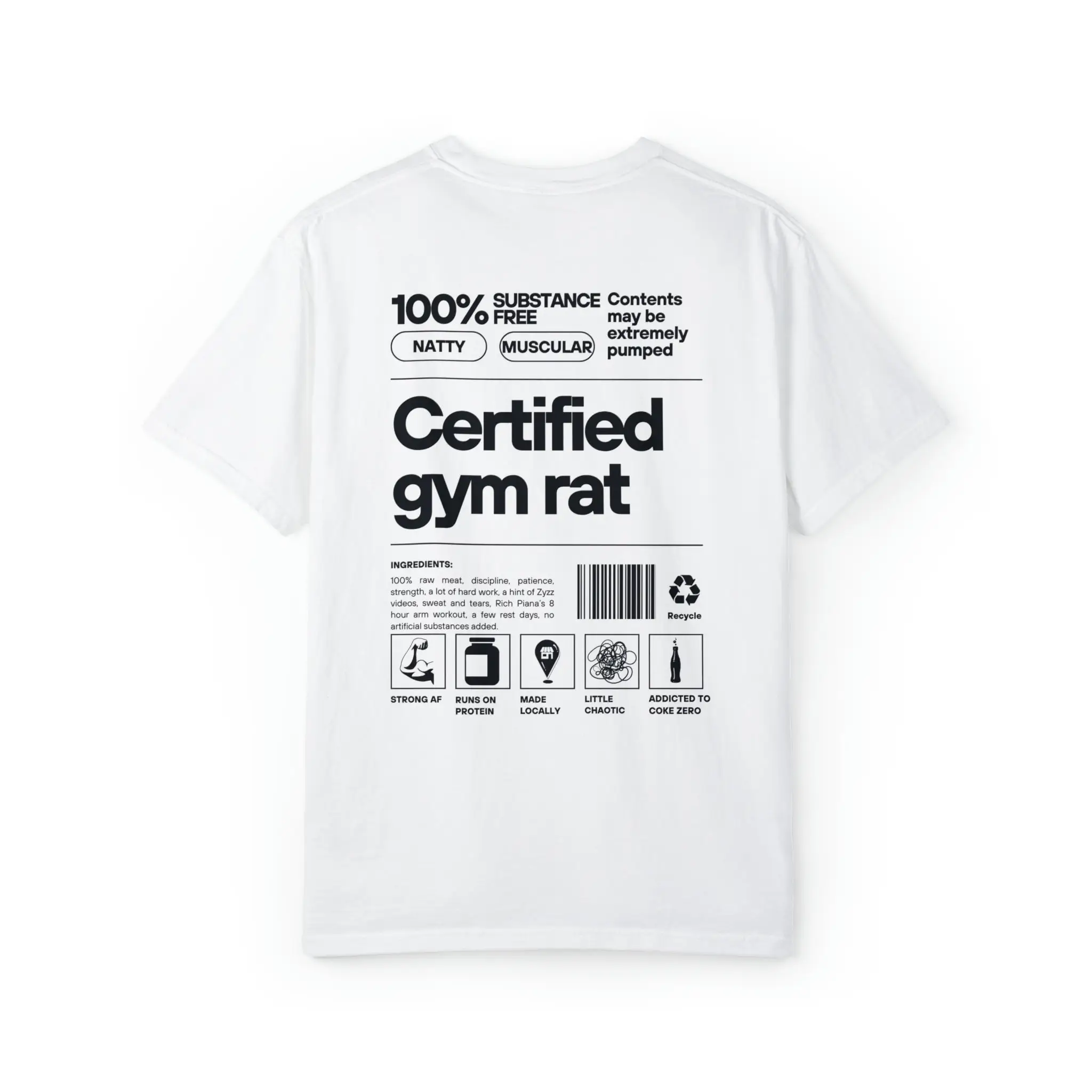 Gym Pump Cover Workout T Shirt 100 Natural Certified Rat for Fitness Enthusiasts Christmas Present