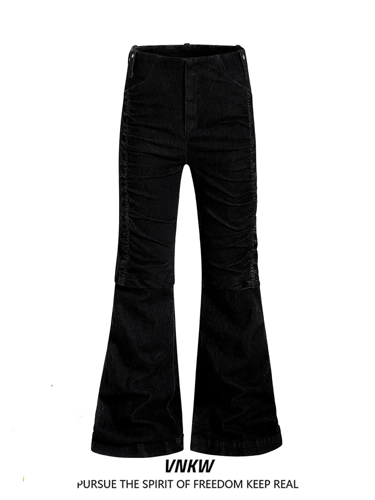 

Брюки-палаццо в американском уличном стиле с плиссировкой, свободного кроя, прямые, повседневные, длинные, для мужчин и женщин