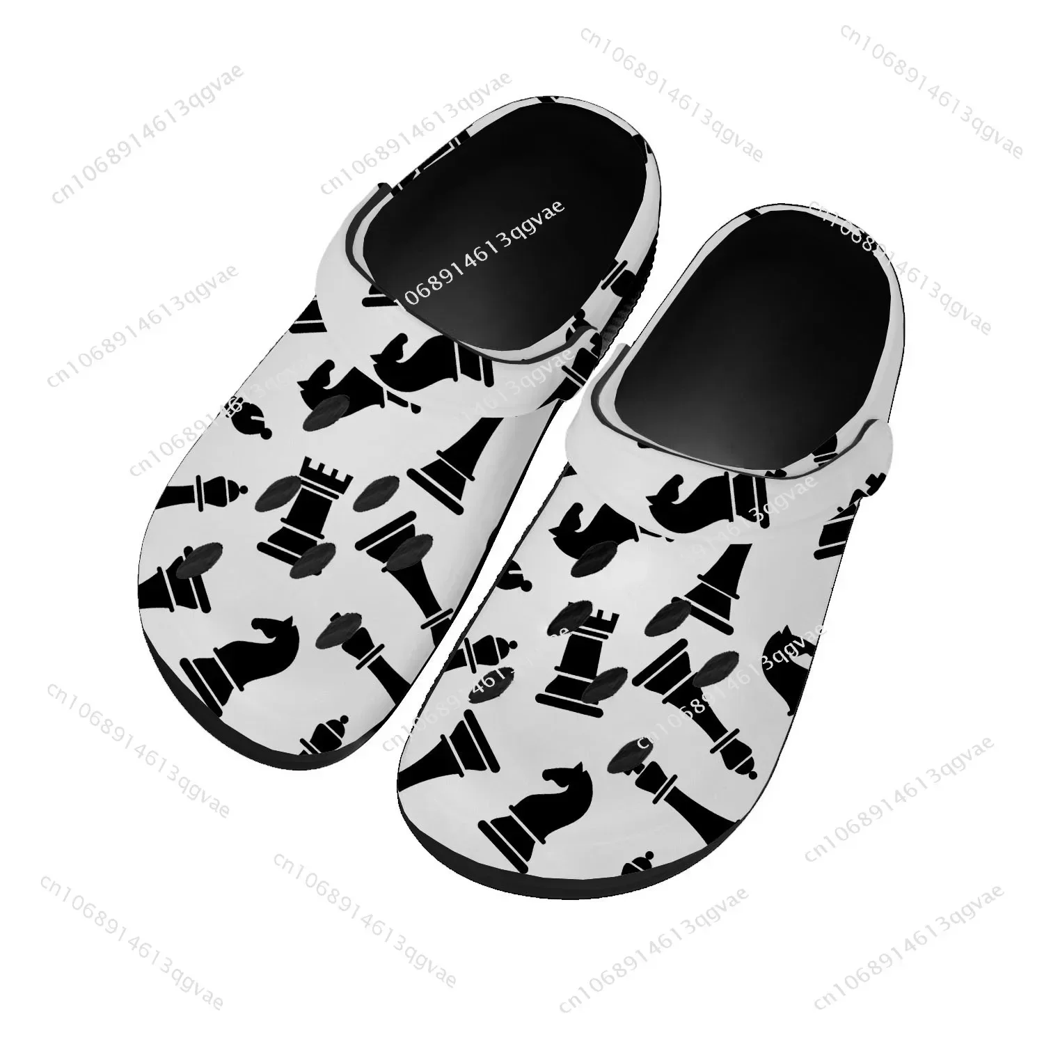 

Chess International Pop Home Clogs Custom Water Shoes Mens Womens Teenager Shoe Garden Clog Breathable Beach Hole Slippers Black