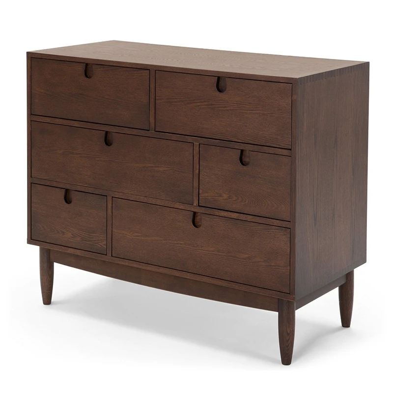 #Antique Modern Wood Cabinet Large Capacity Three Drawer Cabinets Natural OAK Color for Bedroom Living Room Villa Dining Home