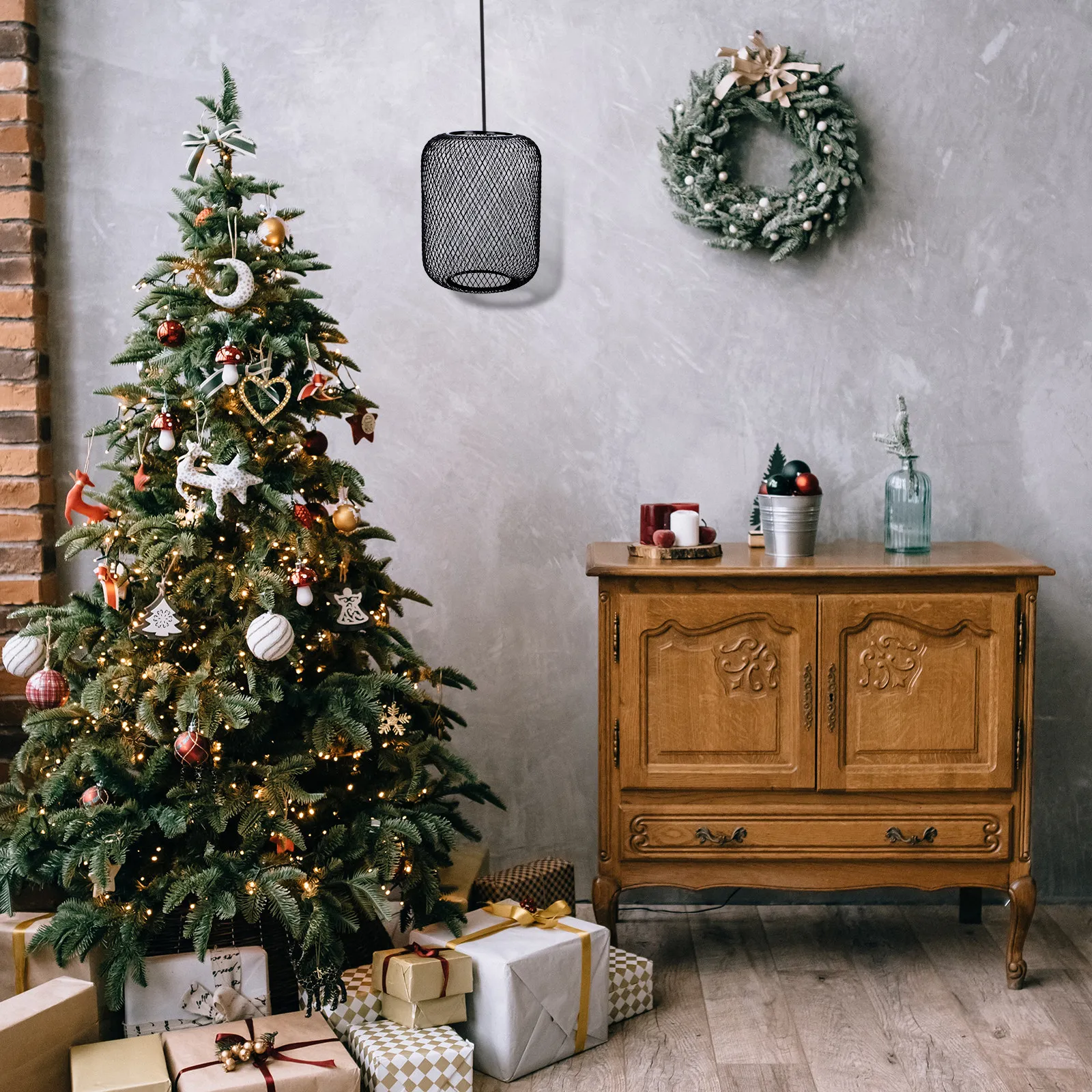 

1 шт. Современный металлический абажур с ажурной структурой для создания теплой атмосферы, декоративный подвесной светильник, аксессуар для потолочного светильника для дома