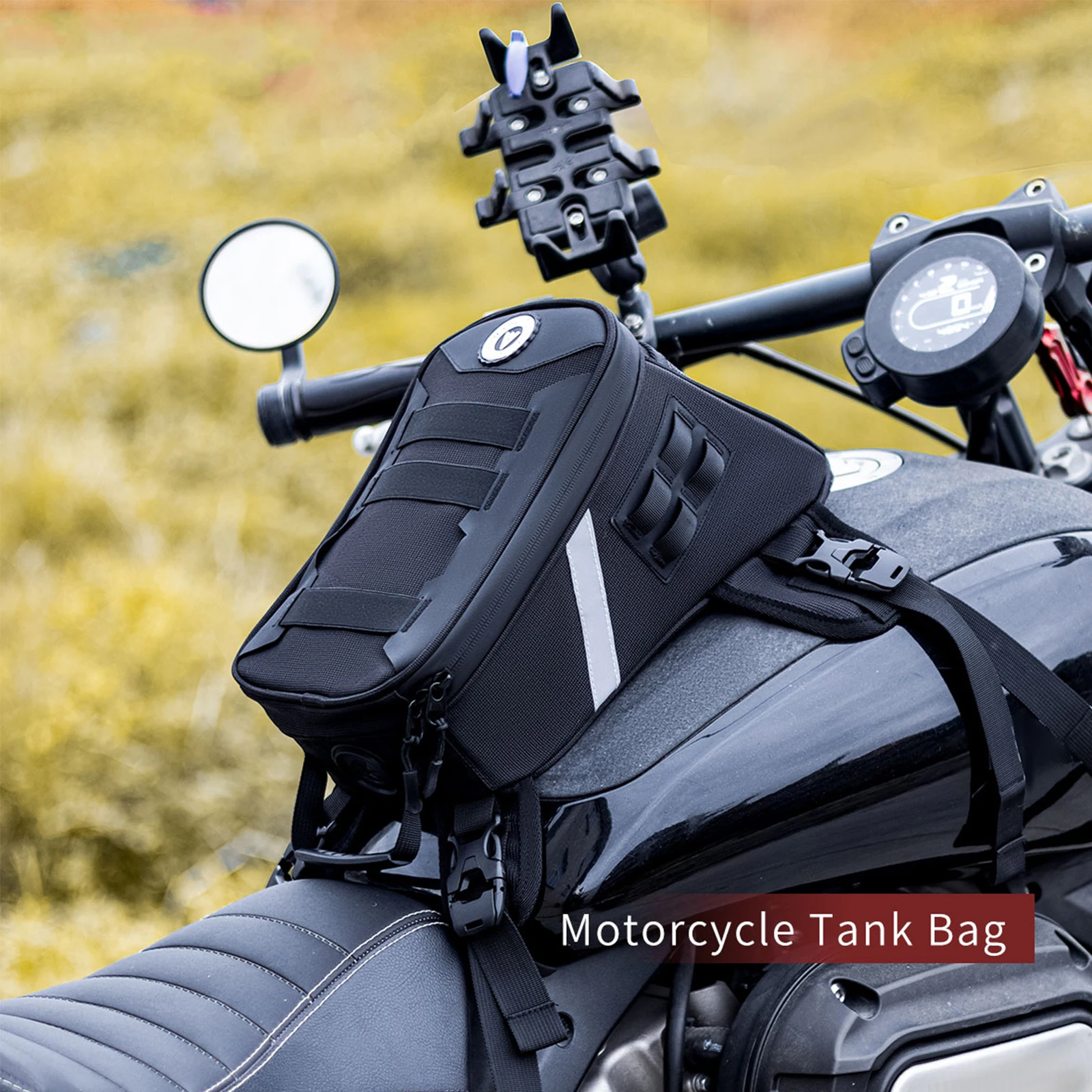 Fuel Tank Luggage Bag with Rain Cover Motorbike Tank Front Bag for Motorcycles