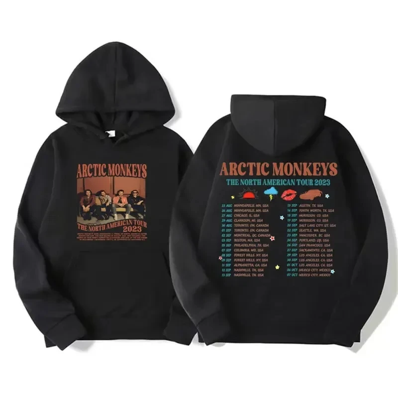 Retro Rock Arctic Monkeys Music Album Graphic Hoodies Men Vintage Oversized Y2k Hip Hop Hoodie Punk Sweatshirt Tour Double Sided