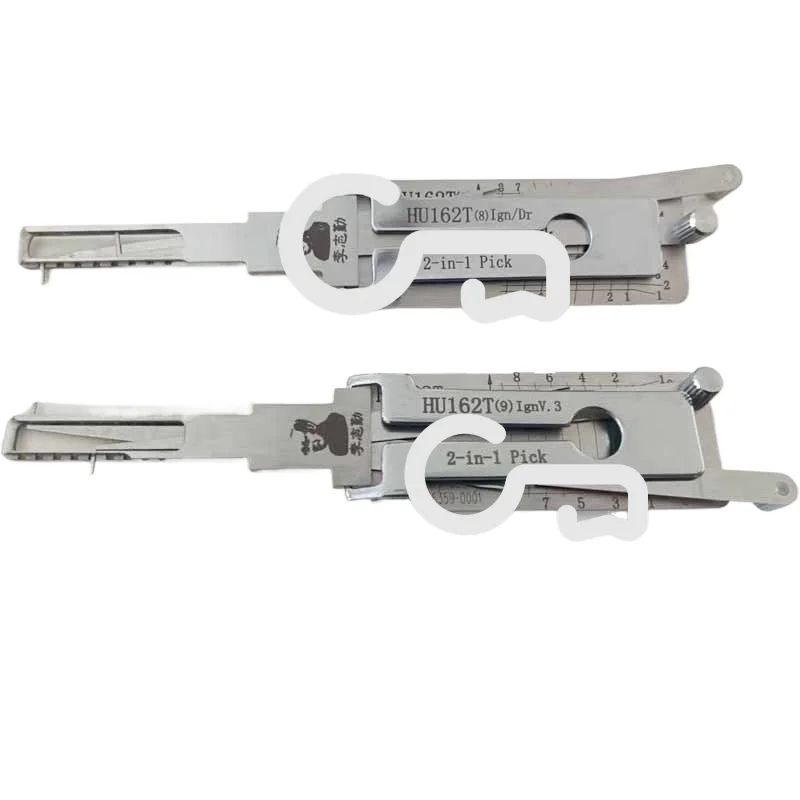 

TooS Lishi 2-in-1 Lishi Decoder HU162T 9-Cut V3 Ignition Lishi HU162T(8) Tool Ign/Dr /Decoder (for Audi for VW for Skoda for Sea