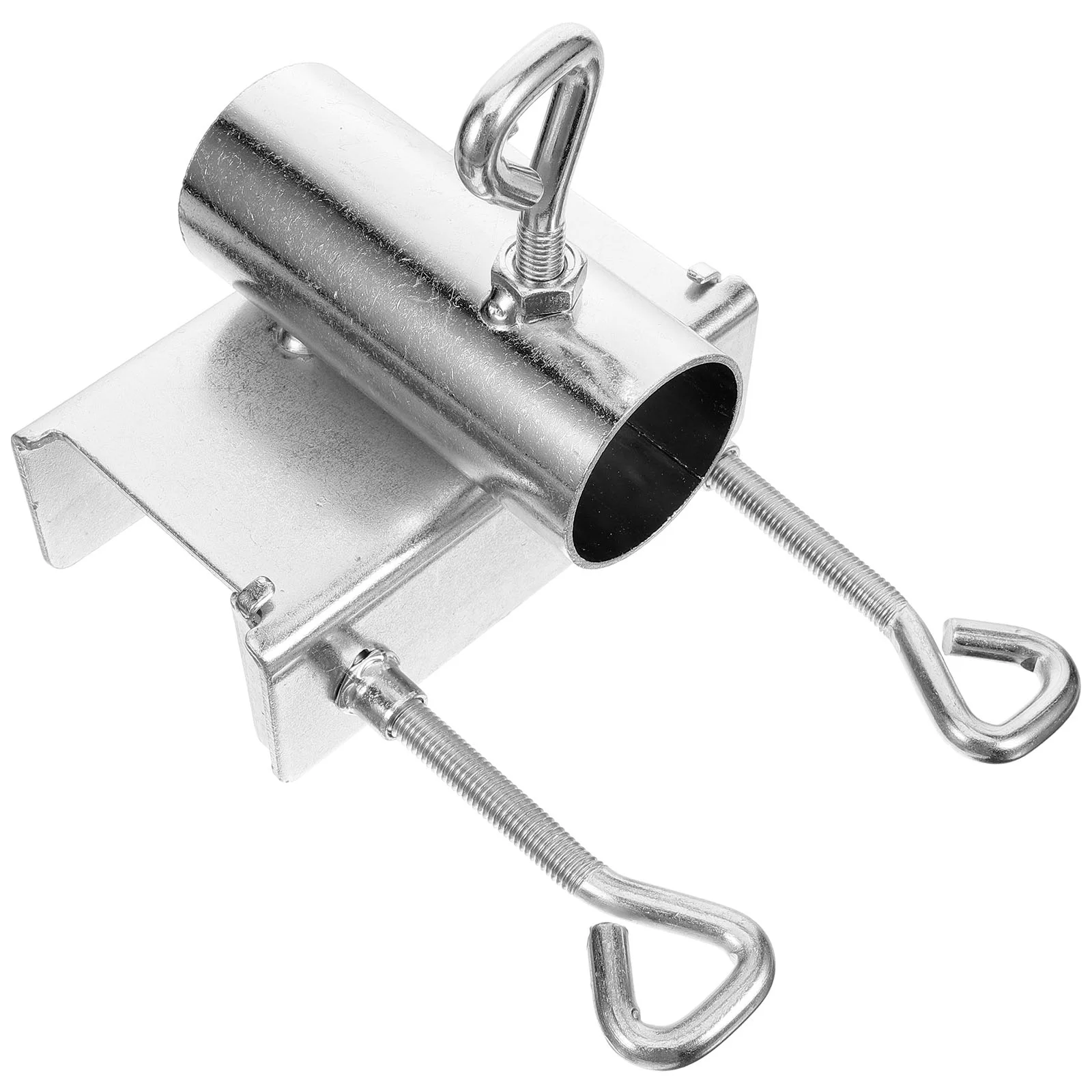 

Outdoor Umbrella Stand Holder Patio Camping Parasol Base Tricycle Support Silver Iron