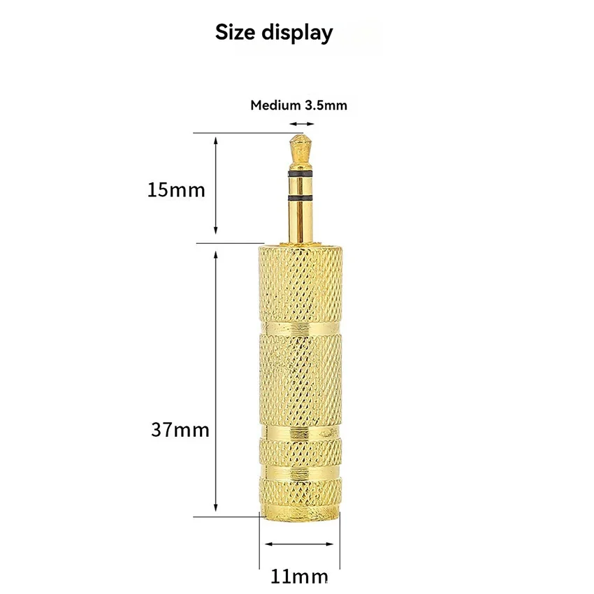 6.35 หญิงถึง 3.5 ชายปลั๊กสังกะสีอัลลอยด์เปียโนอิเล็กทรอนิกส์สเตอริโอไมโครโฟนอะแดปเตอร์เสียง