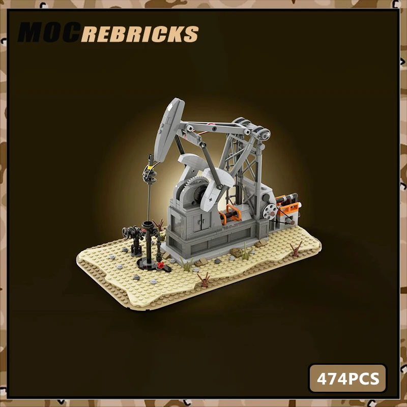 

MOC Excavating Machinery Functioning Oil Pump Jack (Derrick) Building Blocks Puzzle Model Bricks Toys For Childrens Xmas Gifts