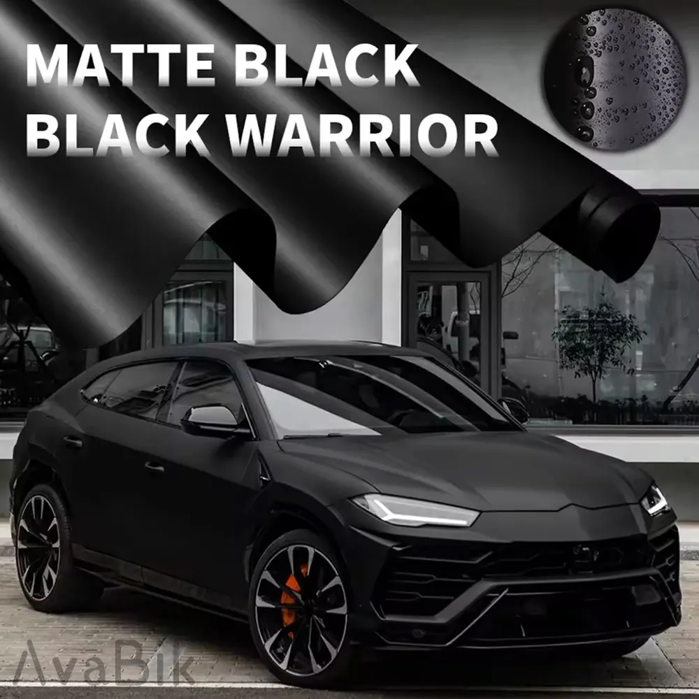 

Quality Car Sticker PET Matte Black Vinyl Wrap Film Car Styling Motorcycle Sticker With Air Release Initial Low Tack Glue