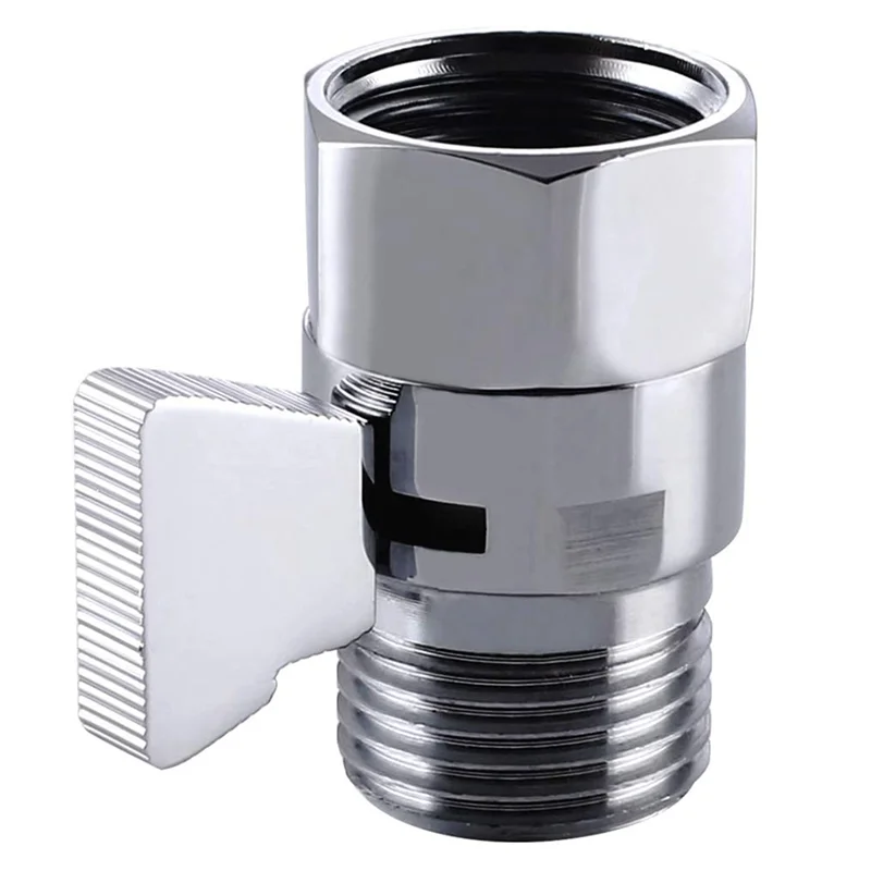 AT44-2X Water Flow Control Shut Off Valve, Brass Adjustable Water Pressure Regulator For Hand Held Shower Head