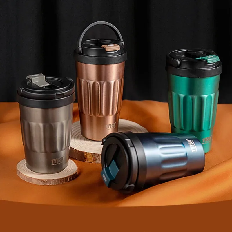 TYESO 400ML/500ML Thermo Bottle Portable Tumbler Vacuum Flasks Travel Coffee Flask Stainless Steel Thermal Cup Car Insulated Cup