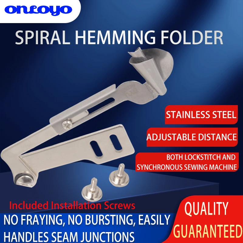 1Piece 3-10MM Pull Tube Spiral Edging Roller Feet Hemming Overlock Presser Foot For Industrial Sewing Machine Accessories Binder
