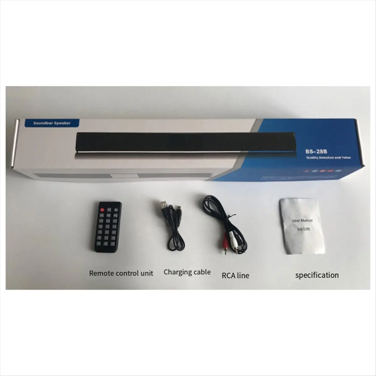 BS-28B Soundbar Bluetooth Speaker Long Stereo Home Theater Sound Multifunctional Desktop Wireless Portable Speaker