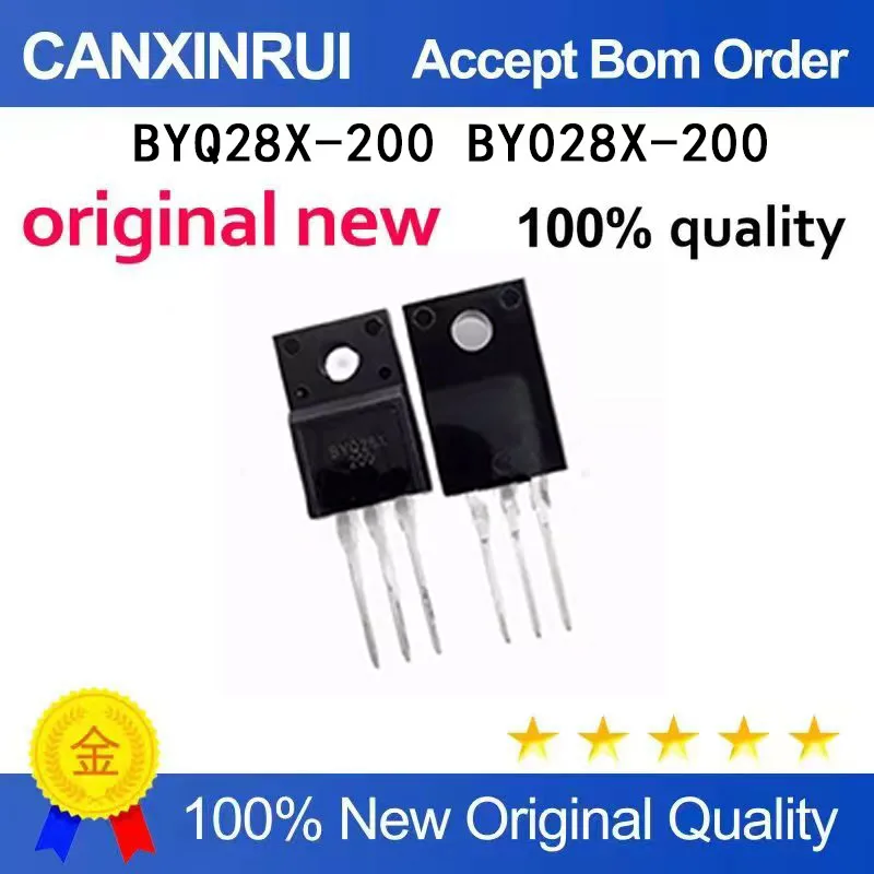 (5-100 Pieces)Brand new original BYQ28X-200 BY028X-200 rectifier diode directly inserted into TO-220 chip